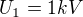 $U_1=1 kV$