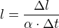 $l=\frac{\Delta l}{\alpha \cdot \Delta t}$