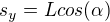 $s_y = L cos(\alpha)$