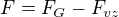 $F=F_{G}-F_{vz}$