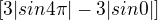 $[3|sin4\pi |-3|sin0|]$