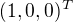 $(1,0,0)^T$