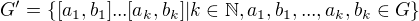 $G'=\{ [a_1,b_1]. . .[a_k,b_k] | k \in \mathbb{N}, a_1,b_1,...,a_k,b_k \in G \}$