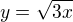 $y=\sqrt{3x}$