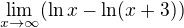 $\lim_{x\to\infty}(\ln x-\ln(x+3))$