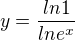 $y=\frac{ln1}{lne^x}$