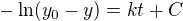 $-\ln (y_0-y)=kt+C$