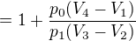 $=1+\frac{p_0(V_4-V_1)}{p_1(V_3-V_2)}$