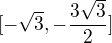 $[-\sqrt{3}, -\frac{3\sqrt{3}}{2}]$