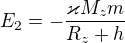 $E_2=-\frac{\varkappa M_zm}{R_z+h}$
