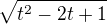 $\sqrt {t^2-2t+1} $