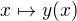 $x \mapsto y(x)$