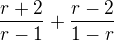 kopírovat do textarea $\frac {r+2}{r-1} +\frac {r-2}{1-r}$