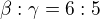 $\beta :\gamma =6:5$