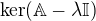 $\ker(\mathbb{A}-\lambda\mathbb{I})$