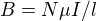 $B=N\mu I/l$