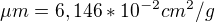 $\mu m=6,146*10^{-2}cm^{2}/g$
