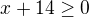 kopírovat do textarea $x+14\ge 0$