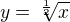 $y=\sqrt[\frac{1}{2}]{x}$