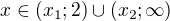 kopírovat do textarea $x\in(x_1;2)\cup(x_2;\infty)$