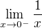 $\lim_{x\rightarrow0^-}{\frac1x}$