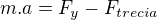 $m.a=F_{y} - F_{trecia}$