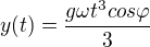 $y(t)=\frac{g\omega t^3cos\varphi }{3}$