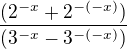 $\frac{(2^{-x} + 2^{-(-x)})}{(3^{-x}-3^{-(-x)})}$