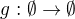 $g:\emptyset\to\emptyset$