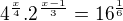 $4^\frac x 4.2^\frac {x-1} 3=16^\frac 1 6$