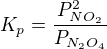 $K_p=\frac{P_{NO_2}^2}{P_{N_2O_4}}$