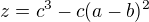 $z=c^3-c(a-b)^2$