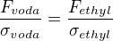 kopírovat do textarea $\frac{F_{voda}}{\sigma_{voda}}=\frac{F_{ethyl}}{\sigma_{ethyl}}$