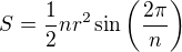 kopírovat do textarea $S=\frac12nr^2\sin\(\frac{2\pi}{n}\)$