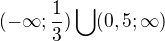 $(-\infty ;\frac{1}{3}) \bigcup_{}^{}(0,5;\infty )$