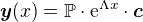 $\boldsymbol{y}(x) = \mathbb{P}\cdot\mathrm{e}^{\Lambda x}\cdot\boldsymbol{c}$