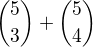 ${5\choose 3}+{5\choose 4}$