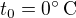 $t_0=0^\circ\,\text C$