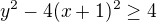 $y^2-4(x+1)^2\geq4$
