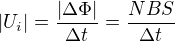 $|U_{i}|=\frac{|\Delta \Phi| }{\Delta t}=\frac{NBS}{\Delta t}$