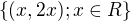 kopírovat do textarea $\{(x,2x);x\in R\}$