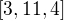 $[3,11,4]$