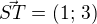 $\vec{ST}=(1;\,3)$
