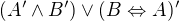 $(A'\wedge B') \vee (B\Leftrightarrow A)'$