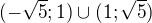 $(-\sqrt 5; 1)\cup (1; \sqrt 5)$
