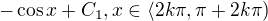 $-\cos x+C_1,x\in \langle2k\pi ,\pi +2k\pi )$
