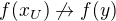 $f(x_U)\not\to f(y)$
