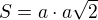 $S=a\cdot a\sqrt{2}$