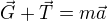 $\vec{G}+\vec{T}=m\vec{a}$