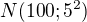 $N(100; 5^{2})$